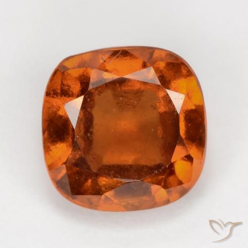 2.19ct Natürlicher rötlich-orange Hessonit-Granat, Kissen, VS