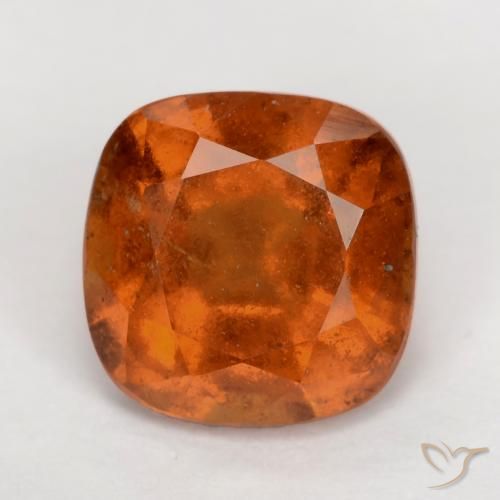 2.04ct Natürlicher rötlich-orange Hessonit-Granat, Kissen, VS-SI