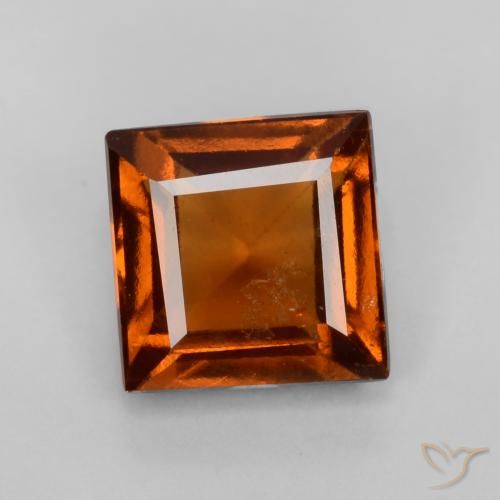 1.24ct Natürlicher Amber Orange Hessonit-Granat, Quadrat, VS-SI