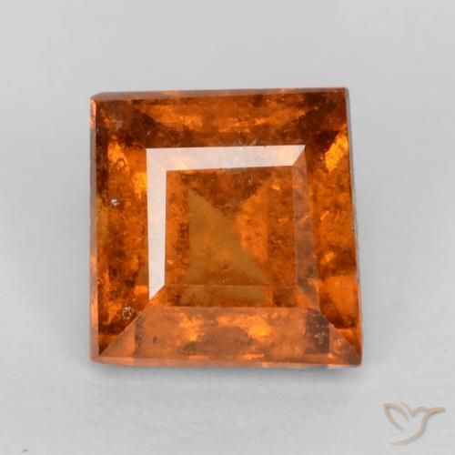 0.89ct Natürlicher Mitteldunkles Orange Hessonit-Granat, Quadrat, VS-SI