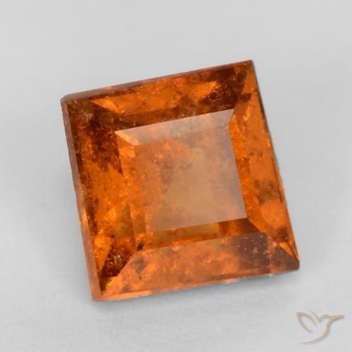 9,17 ctw natürlicher Mitteldunkles Orange Hessonit-Granat, Quadrat, VS-SI
