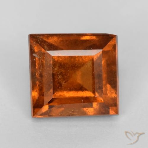 1.43ct Natürlicher tieforange Hessonit-Granat, Quadrat, VS-SI