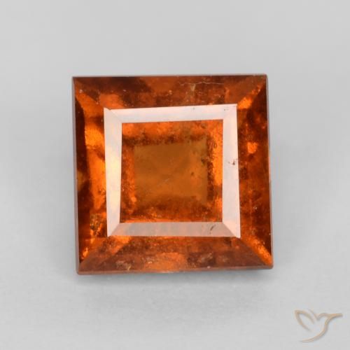 1.44ct Natürlicher tieforange Hessonit-Granat, Quadrat, VS-SI