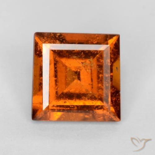 1.18ct Natürlicher rötlich-orange Hessonit-Granat, Quadrat, SI