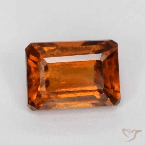1.29ct Natürlicher Amber Orange Hessonit-Granat, Smaragdschliff, VS-SI