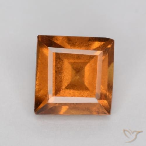0.91ct Natürlicher Mitteldunkles Orange Hessonit-Granat, Quadrat, VS