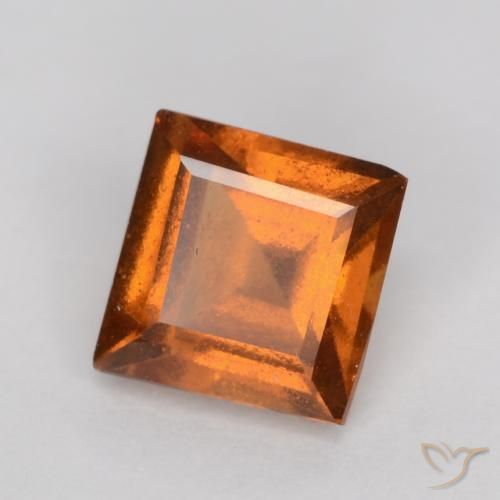 9,17 ctw natürlicher Mitteldunkles Orange Hessonit-Granat, Quadrat, VS