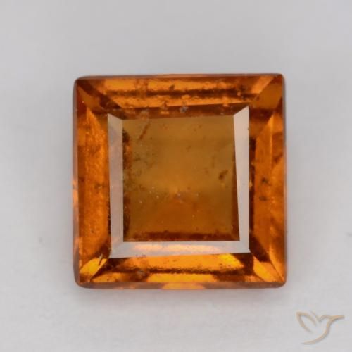 1.26ct Natürlicher Mitteldunkles Orange Hessonit-Granat, Quadrat, SI