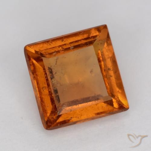 9,17 ctw natürlicher Mitteldunkles Orange Hessonit-Granat, Quadrat, SI