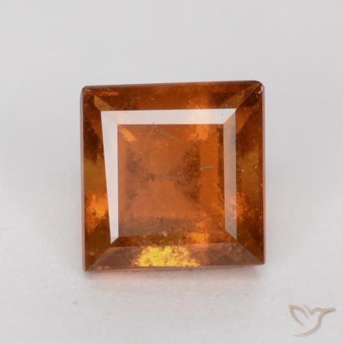 1.00ct Natürlicher Mitteldunkles Orange Hessonit-Granat, Quadrat, SI