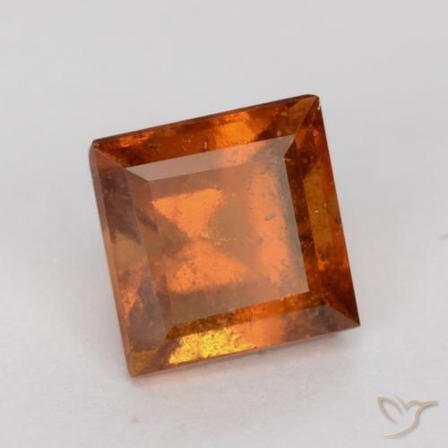 9,17 ctw natürlicher Mitteldunkles Orange Hessonit-Granat, Quadrat, SI