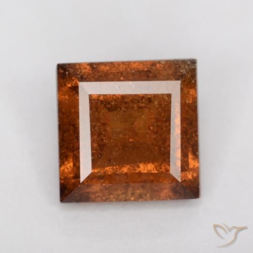 1.15ct Natürlicher Dunkelorange Hessonit-Granat, Quadrat, SI