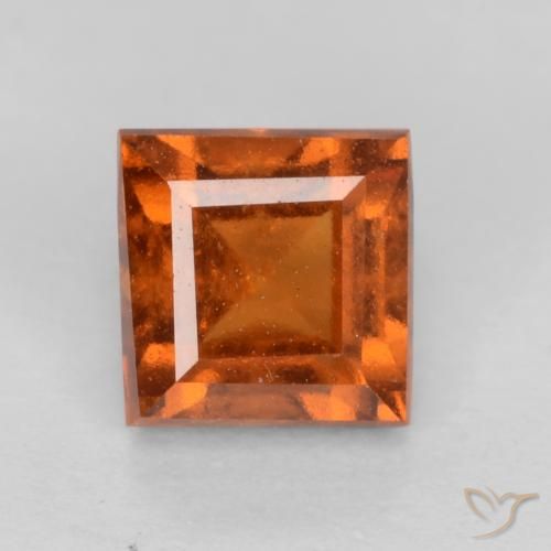 1.13ct Natürlicher Mitteldunkles Orange Hessonit-Granat, Quadrat, VS
