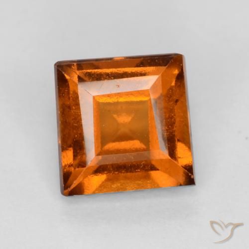 1.12ct Natürlicher Mitteldunkles Orange Hessonit-Granat, Quadrat, VS