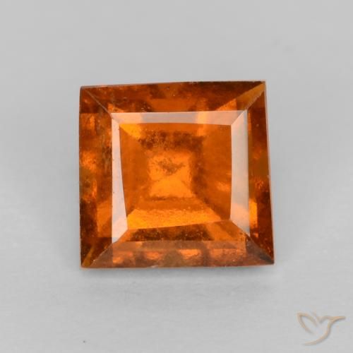 0.97ct Natürlicher Mitteldunkles Orange Hessonit-Granat, Quadrat, VS-SI