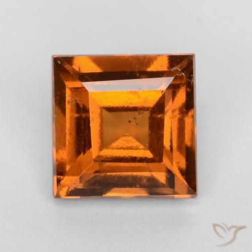 1.21ct Natürlicher Mitteldunkles Orange Hessonit-Granat, Quadrat, VS-SI