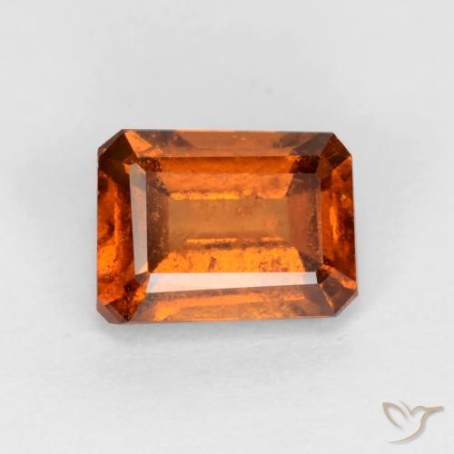 1.28ct Natürlicher Mitteldunkles Orange Hessonit-Granat, Smaragdschliff, VS-SI