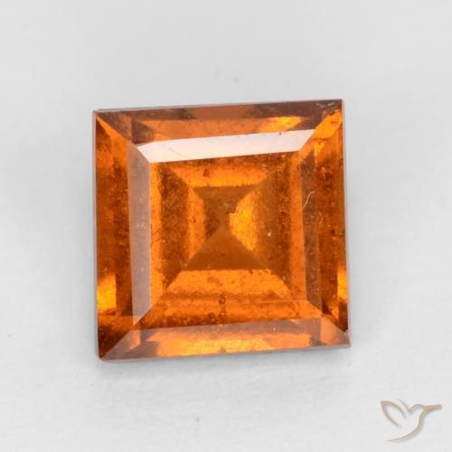 1.17ct Natürlicher Mitteldunkles Orange Hessonit-Granat, Quadrat, VS-SI