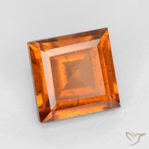 9,17 ctw natürlicher Mitteldunkles Orange Hessonit-Granat, Quadrat, VS-SI