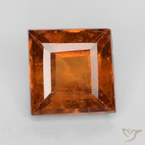 1.42ct Natürlicher Dunkelorange Hessonit-Granat, Quadrat, VS-SI