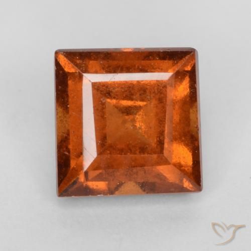 1.42ct Natürlicher tieforange Hessonit-Granat, Quadrat, VS-SI