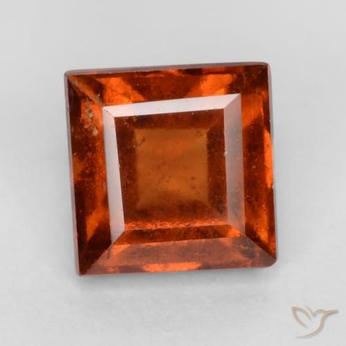 1.44ct Natürlicher tieforange Hessonit-Granat, Quadrat, VS-SI