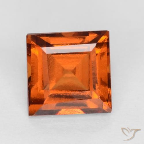 1.23ct Natürlicher Dunkelorange Hessonit-Granat, Quadrat, VS