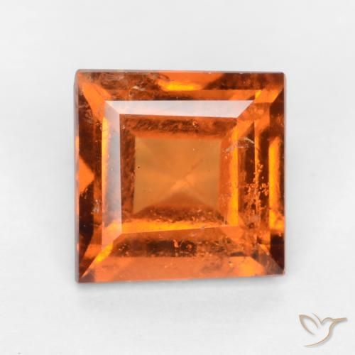 1.19ct Natürlicher Mitteldunkles Orange Hessonit-Granat, Quadrat, VS-SI