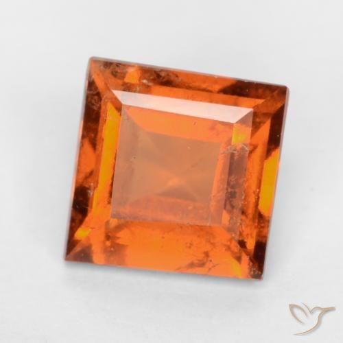9,17 ctw natürlicher Mitteldunkles Orange Hessonit-Granat, Quadrat, VS-SI