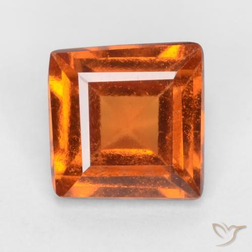 1.42ct Natürlicher tieforange Hessonit-Granat, Quadrat, VS