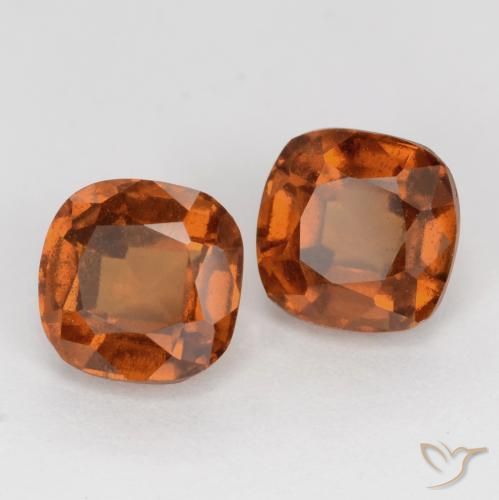 2.85 ct natürliche rötlich-orange Hessonit-Granat-Edelsteine, Kissen, VS