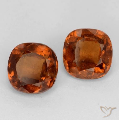 2.64 ct natürliche Dunkelorange Hessonit-Granat-Edelsteine, Kissen, VS