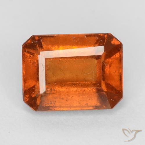 2.15ct Natürlicher tieforange Hessonit-Granat, Smaragdschliff, VS-SI