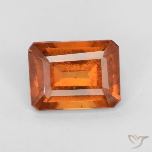 1.60ct Natürlicher tieforange Hessonit-Granat, Smaragdschliff, VS