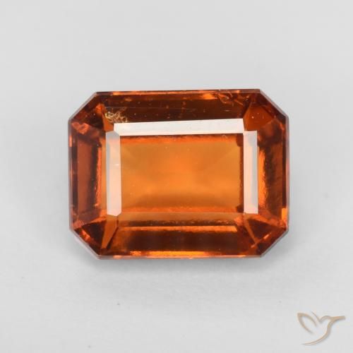 2.15ct Natürlicher rötlich-orange Hessonit-Granat, Smaragdschliff, VS