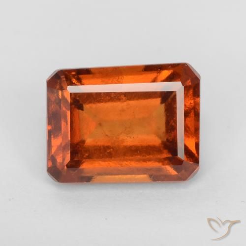 2.23ct Natürlicher tieforange Hessonit-Granat, Smaragdschliff, VS-SI