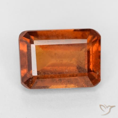 1.96ct Natürlicher rötlich-orange Hessonit-Granat, Smaragdschliff, VS-SI