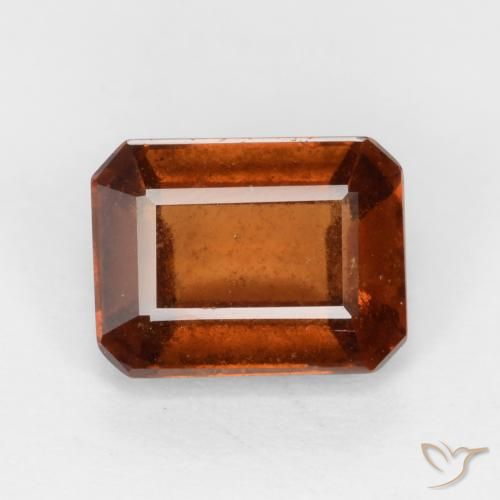 2.06ct Natürlicher Dunkelorange Hessonit-Granat, Smaragdschliff, VS-SI