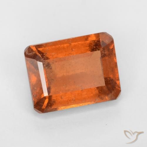 1.97ct Natürlicher Amber Orange Hessonit-Granat, Smaragdschliff, VS-SI