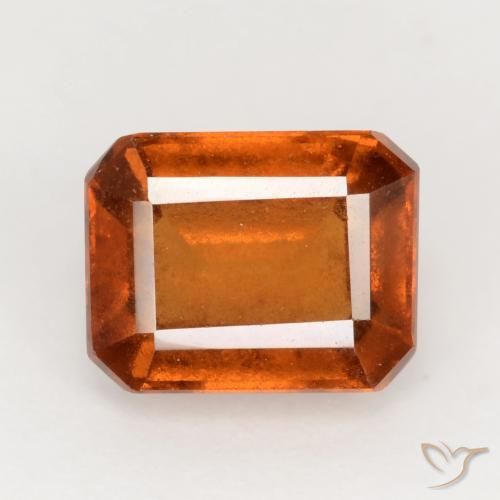 2.32ct Natürlicher rötlich-orange Hessonit-Granat, Smaragdschliff, VS-SI