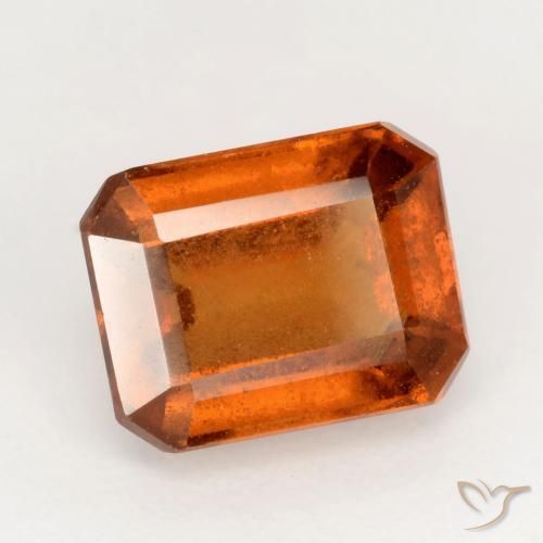 9,17 ctw natürlicher rötlich-orange Hessonit-Granat, Oktagonschliff, VS-SI