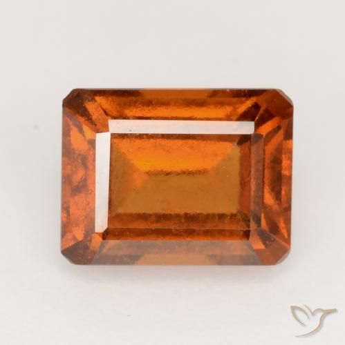 2.15ct Natürlicher tieforange Hessonit-Granat, Smaragdschliff, VS