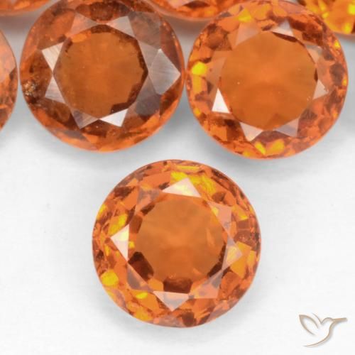 1.11ct Natürlicher Mitteldunkles Orange Hessonit-Granat, Runden, SI-I1