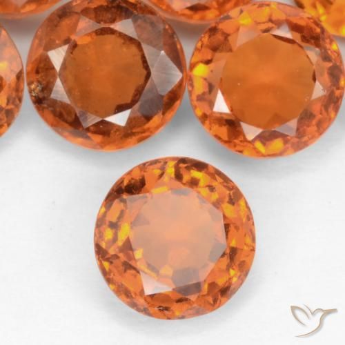 9,17 ctw natürlicher Mitteldunkles Orange Hessonit-Granat, Runden, SI-I1