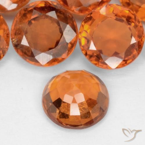 9,17 ctw natürlicher Mitteldunkles Orange Hessonit-Granat, Runden, SI-I1