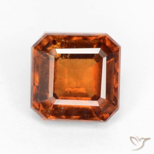 2.06ct Natürlicher tieforange Hessonit-Granat, Smaragdschliff, VS-SI