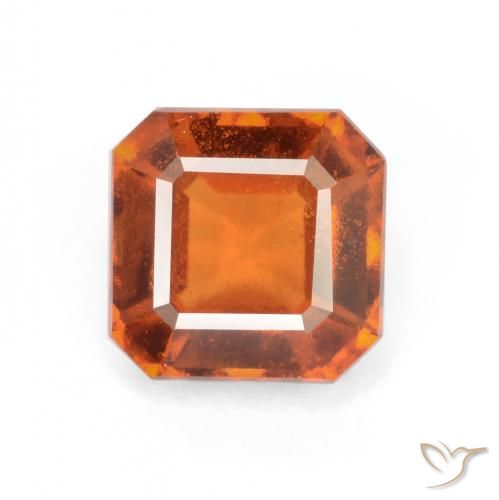 2.30ct Natürlicher tieforange Hessonit-Granat, Oktagonschliff, VS, Photo A