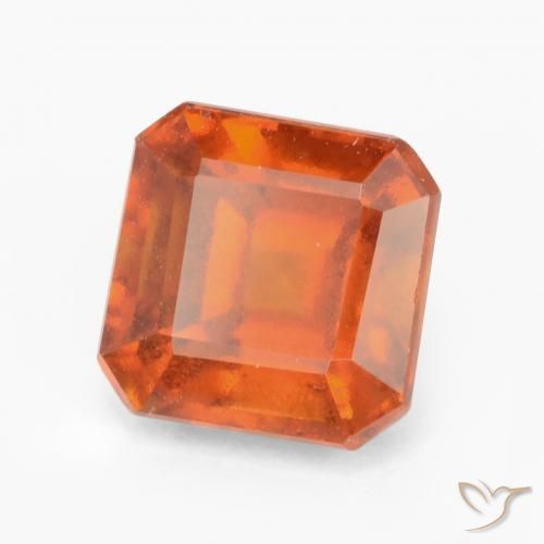2.17ct Natürlicher Feuerorange Hessonit-Granat, Smaragdschliff, VS-SI
