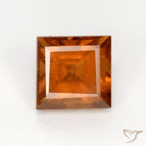 1.57ct Natürlicher tieforange Hessonit-Granat, Quadrat, SI