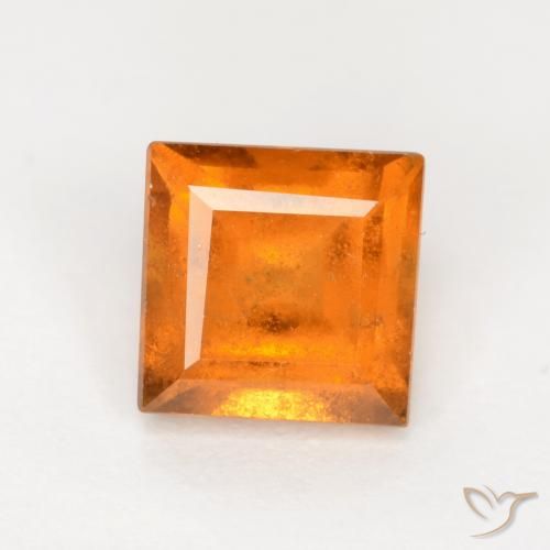 1.42ct Natürlicher Mittelorange Hessonit-Granat, Quadrat, SI